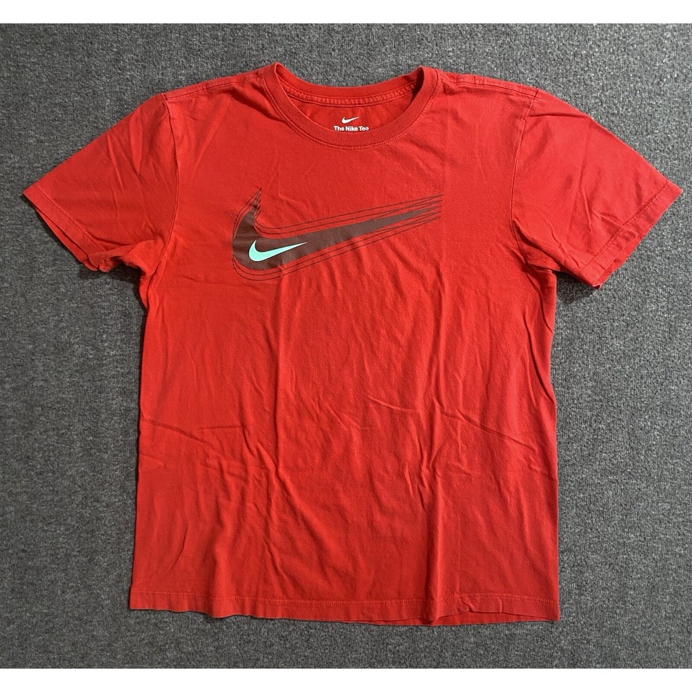 Nike Boys Red Shirt Nike Logo Size M